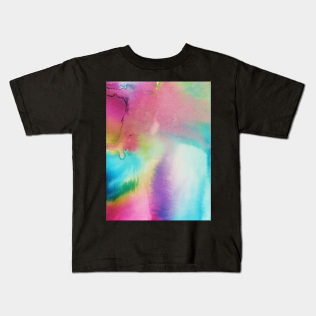 Colourful Abstract Watercolour Painting Kids T-Shirt by Velvet Earth